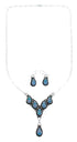 Zuni Sterling Silver & Opal Inlay Necklace Set SN20305